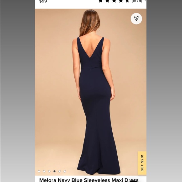 Maxi navy wedding guest/bridesmaid dress - Picture 4 of 4